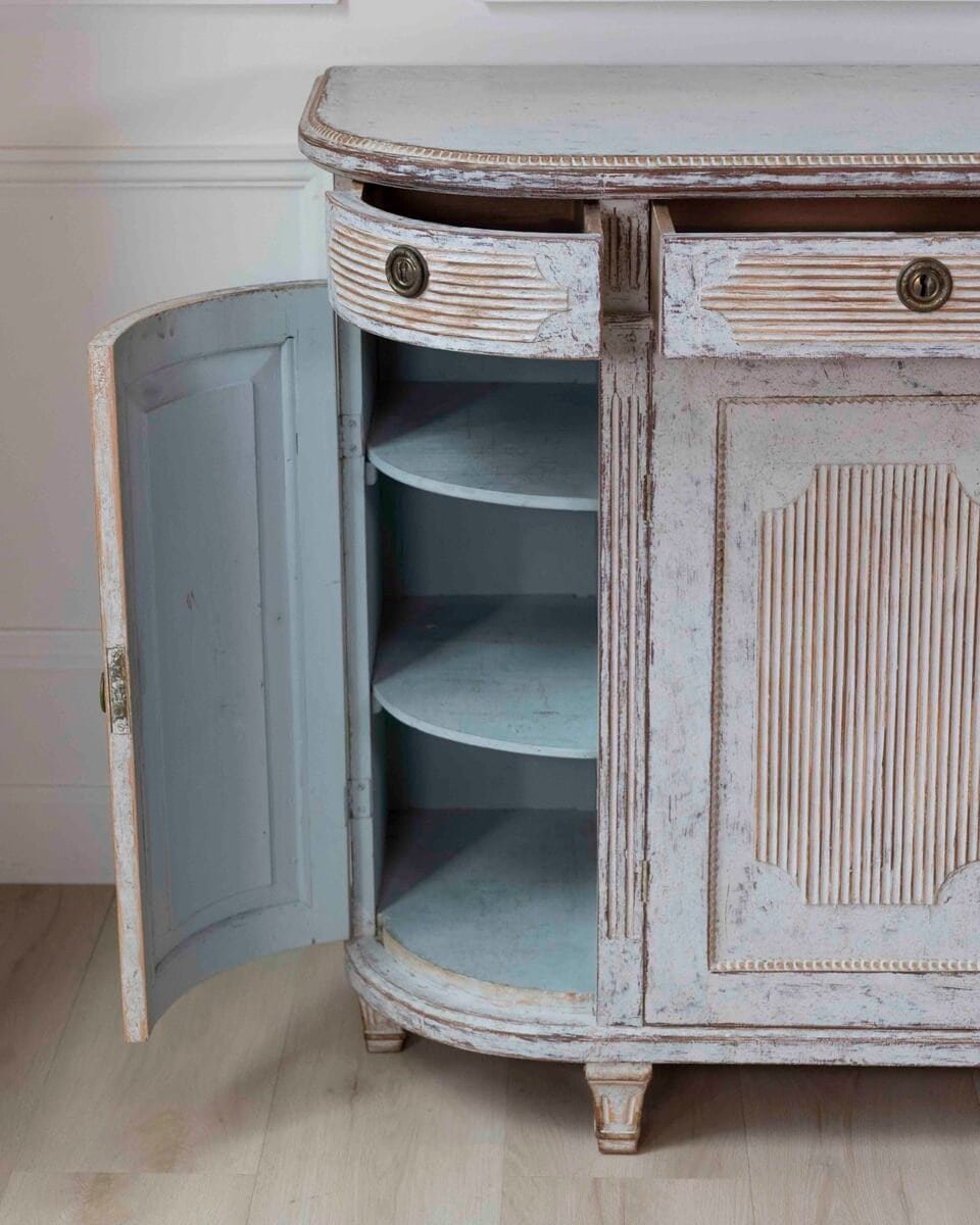Swedish 19th Century Gustavian Style Four-Door Demi Lune Buffet, c. 1880 - JAA