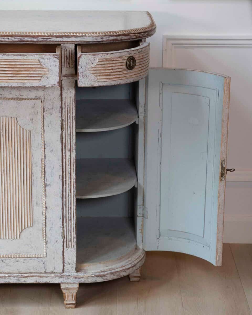 Swedish 19th Century Gustavian Style Four-Door Demi Lune Buffet, c. 1880 - JAA