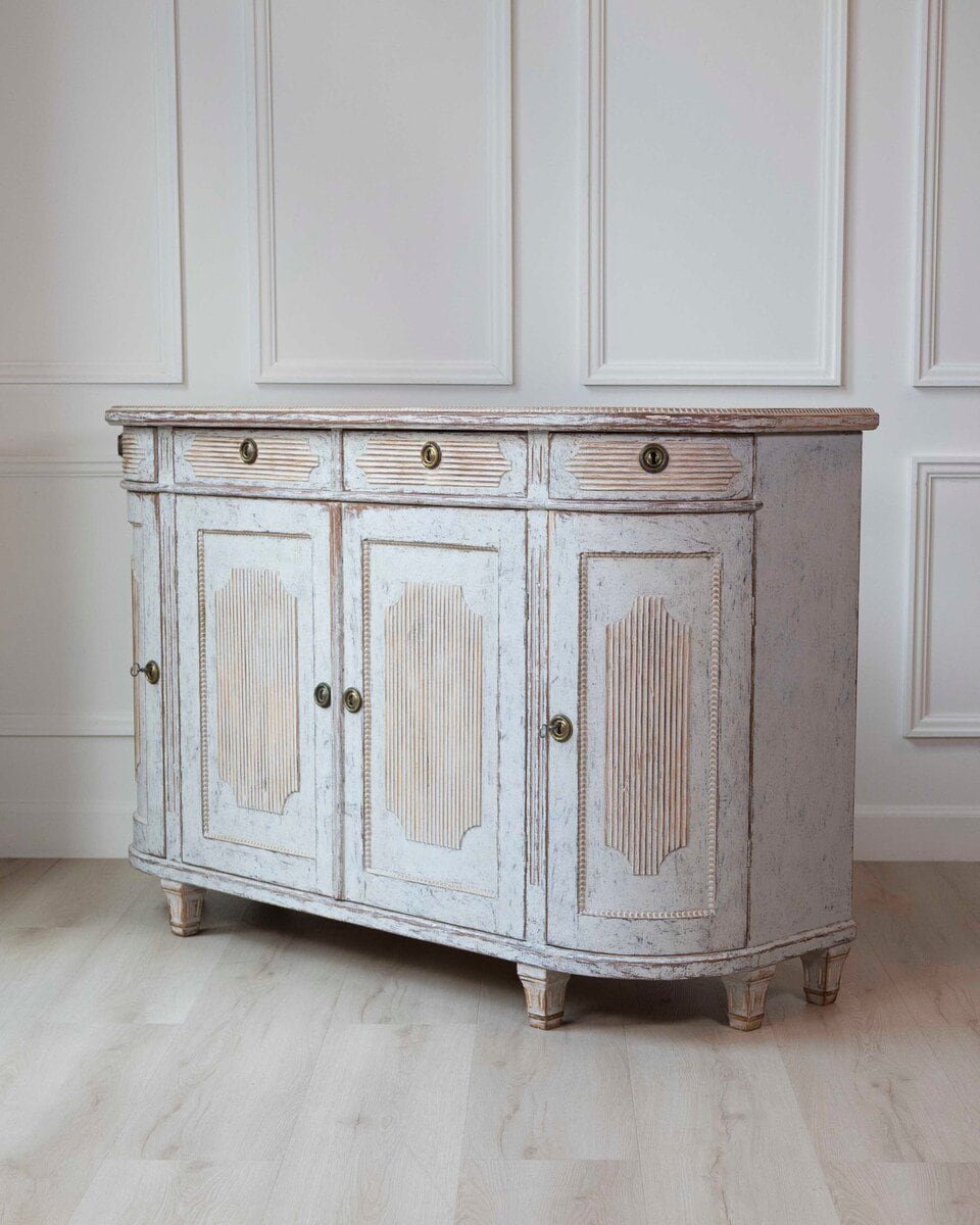 Swedish 19th Century Gustavian Style Four-Door Demi Lune Buffet, c. 1880 - JAA