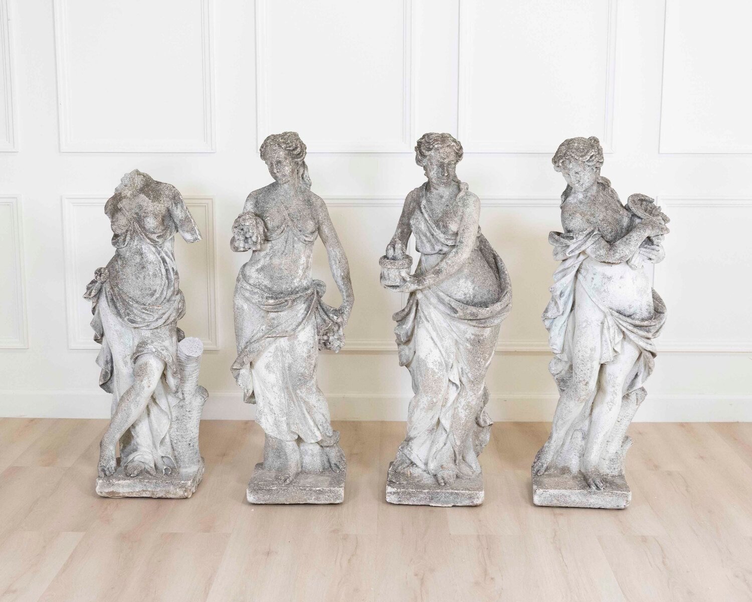 Set of Four Italian 1930s Neoclassical Garden Sculptures, The Four Seasons - JAA