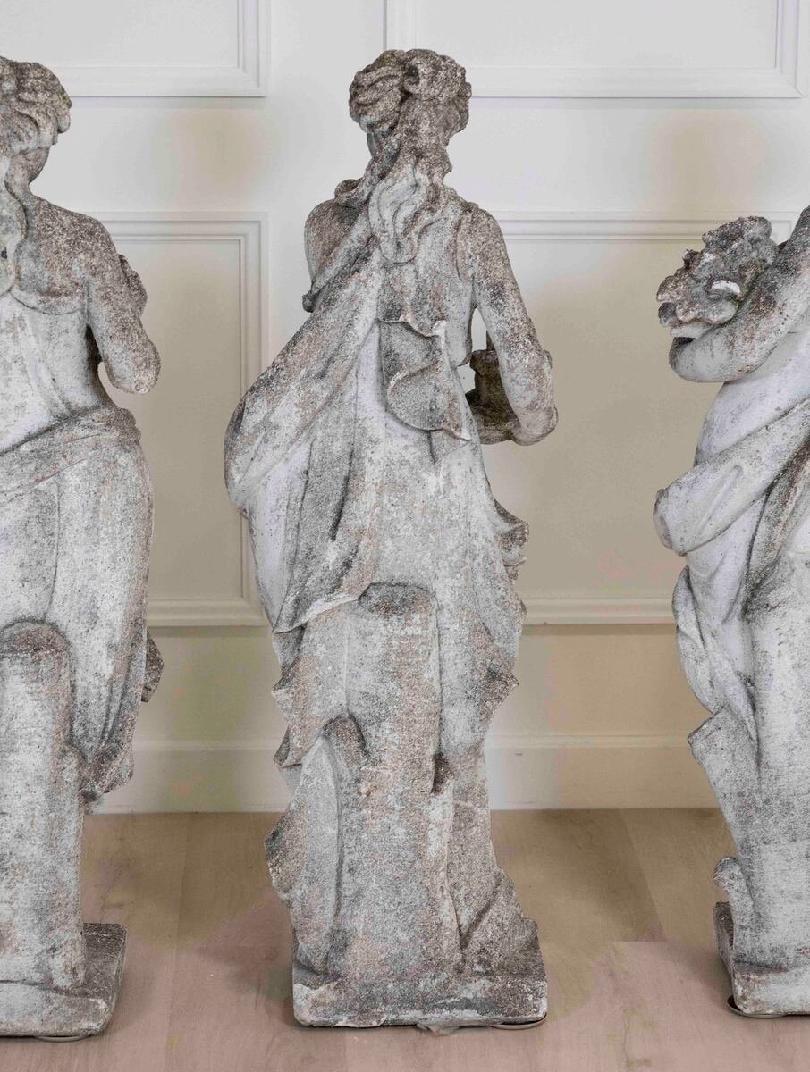 Set of Four Italian 1930s Neoclassical Garden Sculptures, The Four Seasons - JAA
