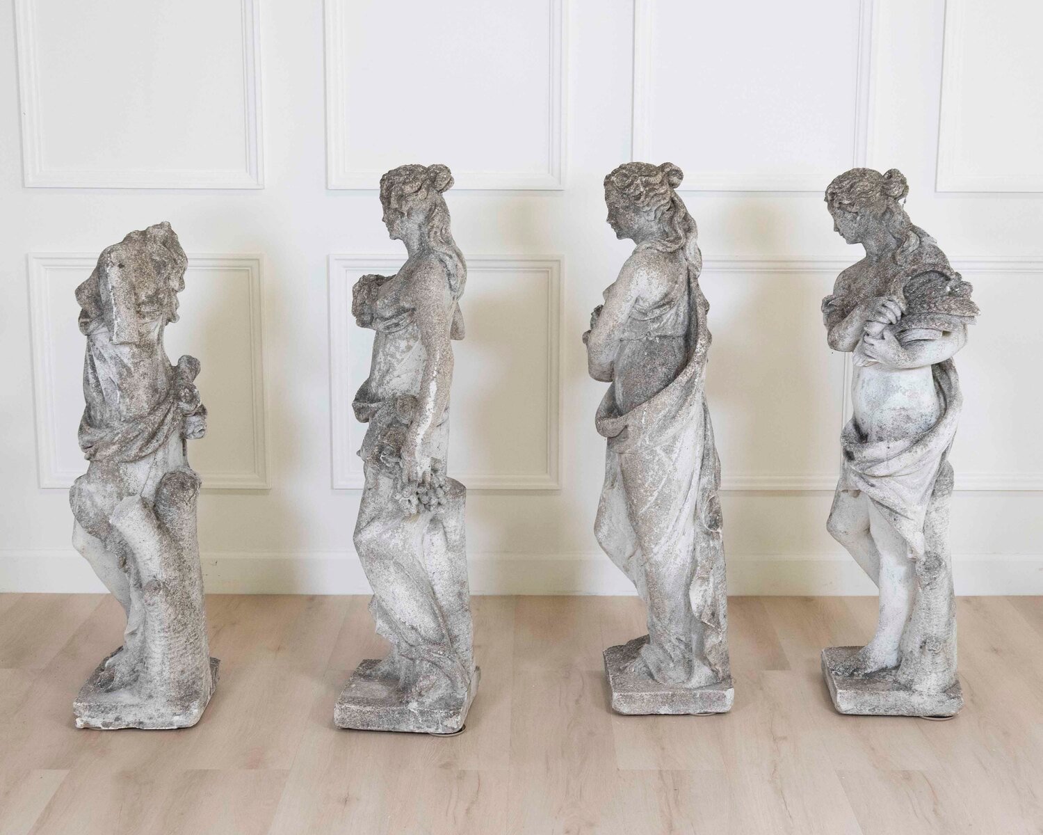 Set of Four Italian 1930s Neoclassical Garden Sculptures, The Four Seasons - JAA
