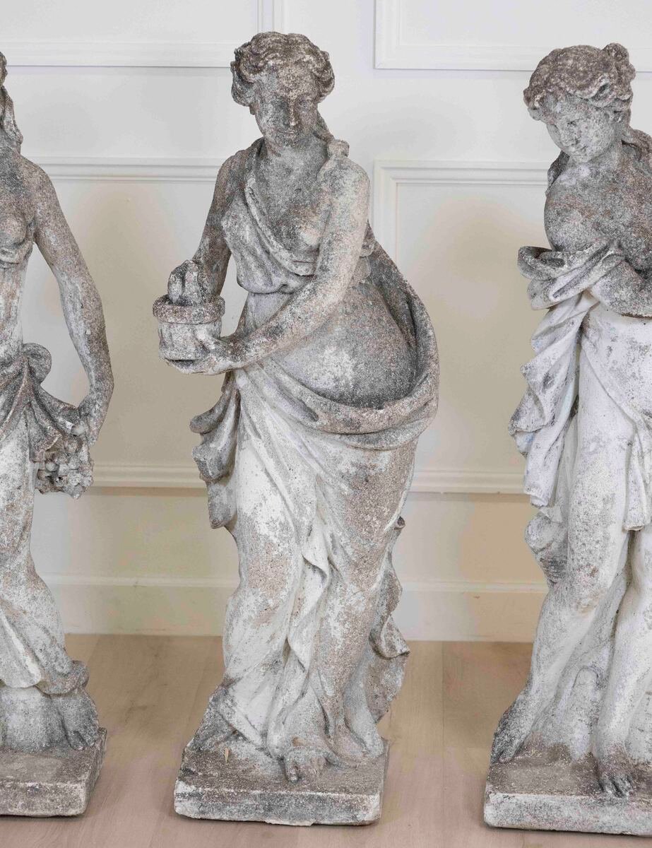 Set of Four Italian 1930s Neoclassical Garden Sculptures, The Four Seasons - JAA