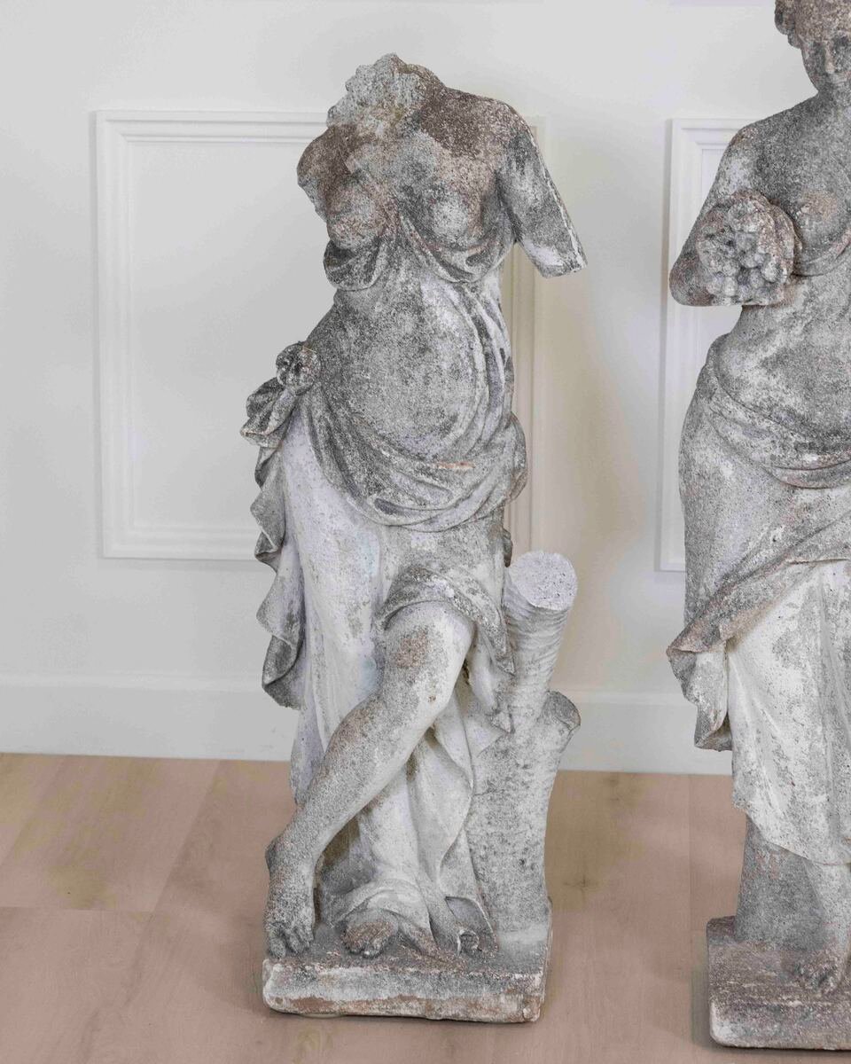 Set of Four Italian 1930s Neoclassical Garden Sculptures, The Four Seasons - JAA