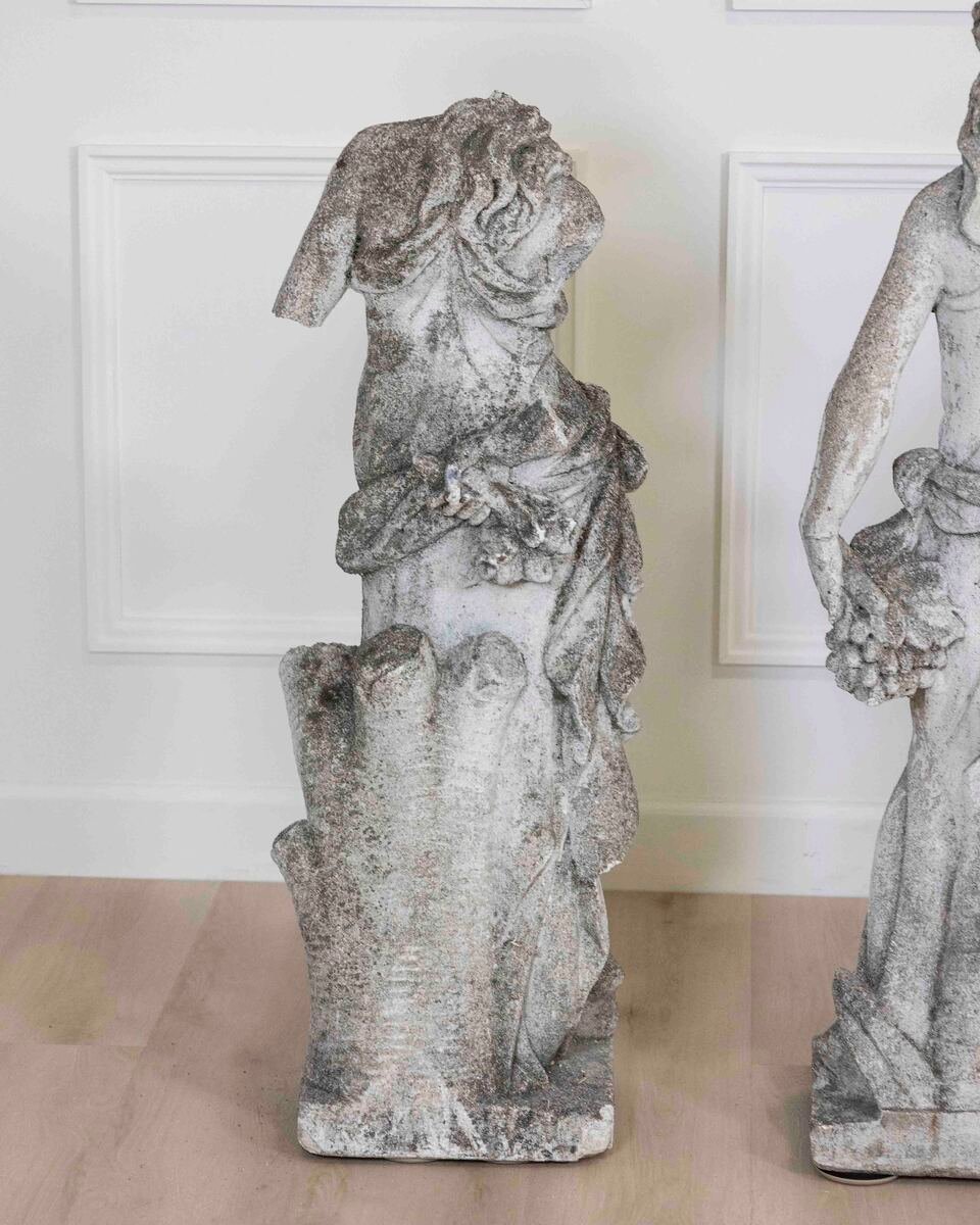 Set of Four Italian 1930s Neoclassical Garden Sculptures, The Four Seasons - JAA
