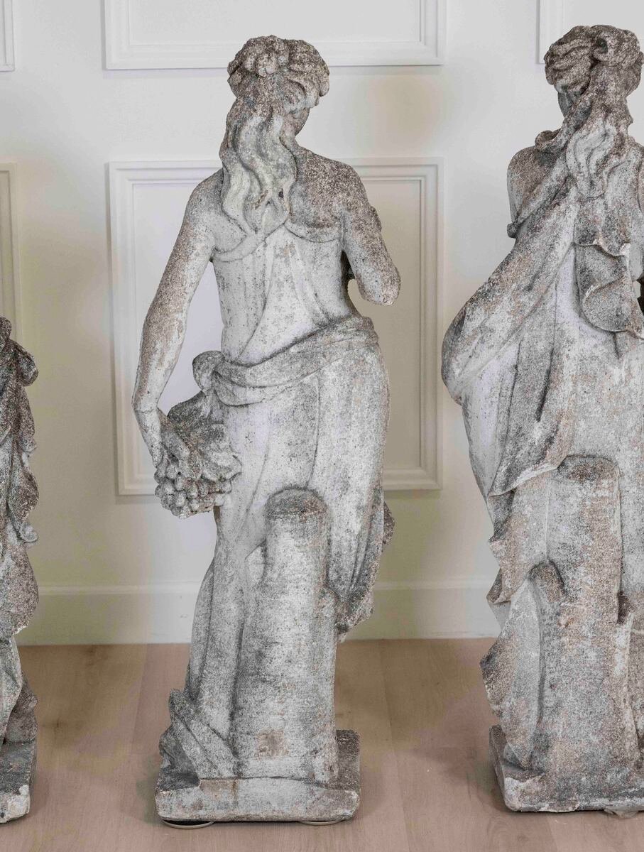 Set of Four Italian 1930s Neoclassical Garden Sculptures, The Four Seasons - JAA