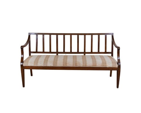 Italian 18th Century Walnut Sofa with Upholstered Seat