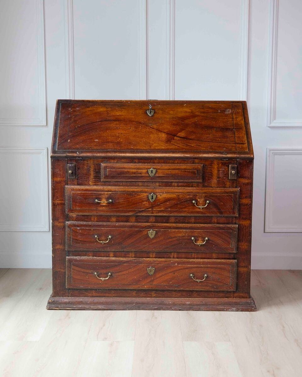Swedish Mid-19th Century Painted Secretary Desk with Original Finish, c.1848 - JAA