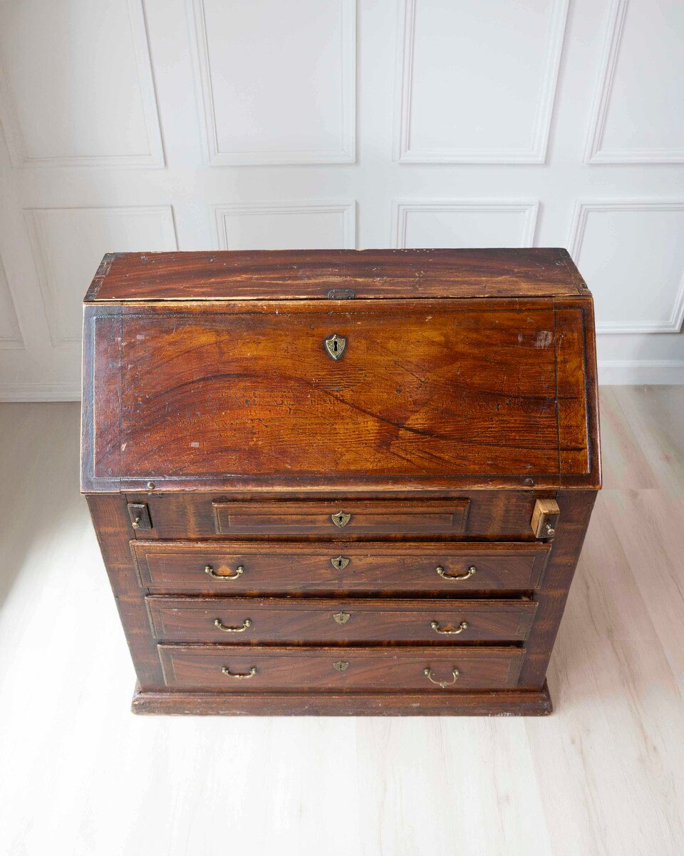 Swedish Mid-19th Century Painted Secretary Desk with Original Finish, c.1848 - JAA