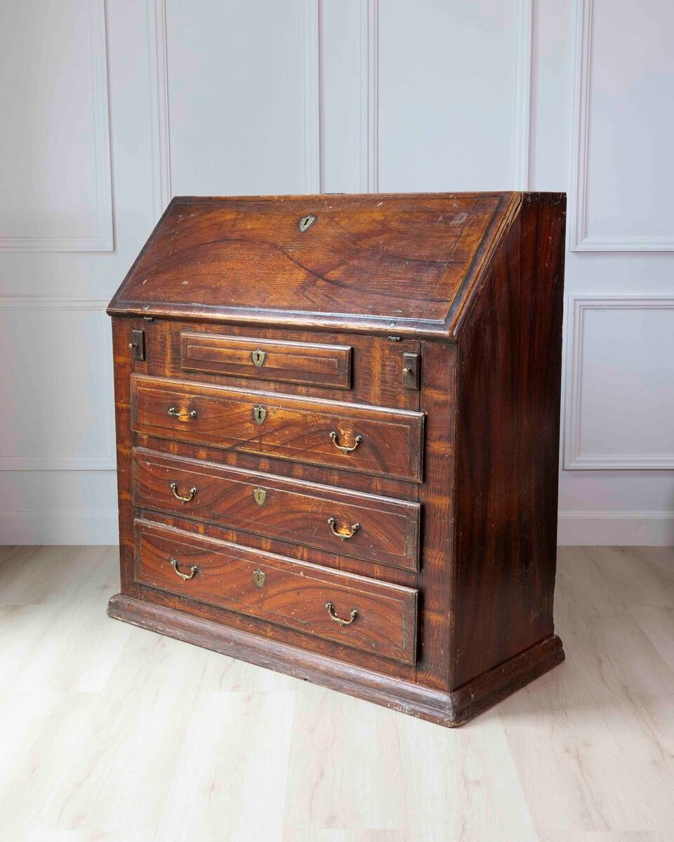Swedish Mid-19th Century Painted Secretary Desk with Original Finish, c.1848 - JAA
