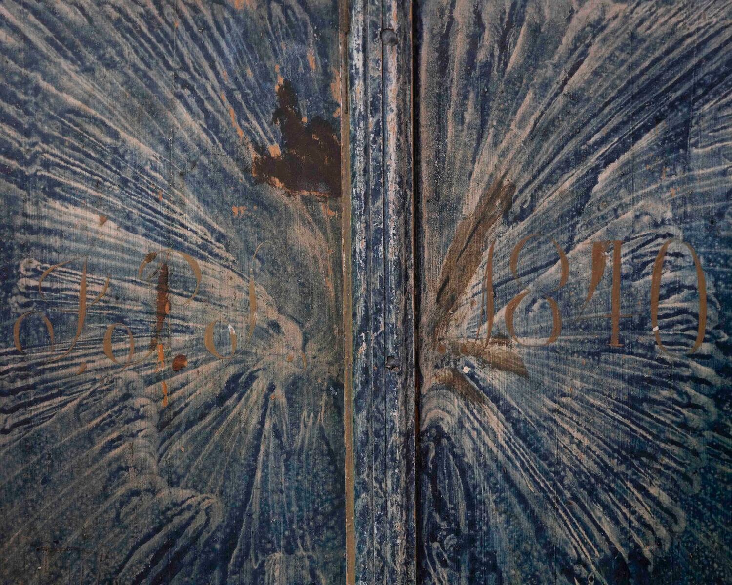 Swedish Mid-19th Century Painted Secretary Desk with Original Finish, c.1848 - JAA