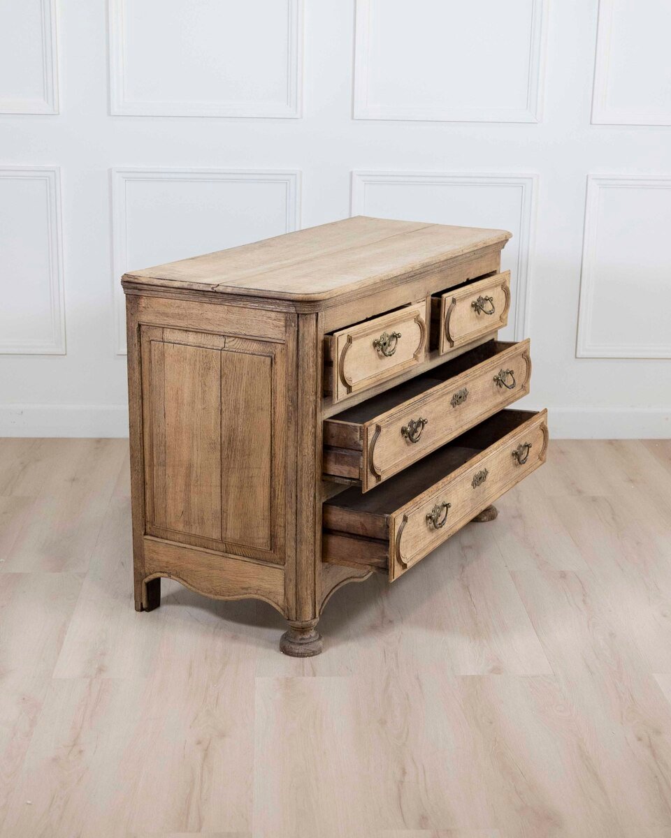 French 19th Century Bleached Oak Commode - JAA