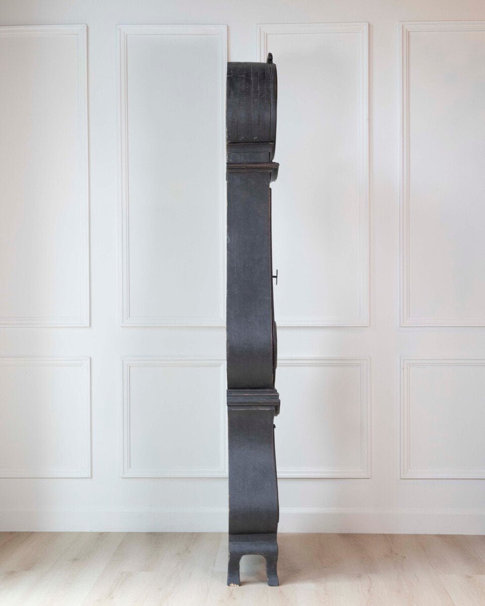 19th Century Swedish Mora Clock in Black Paint - JAA