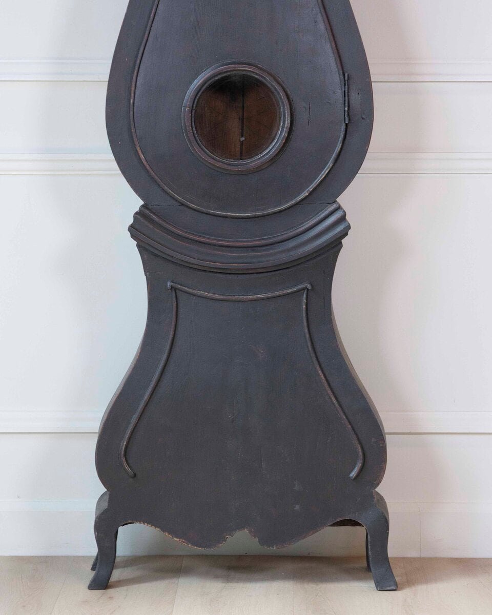19th Century Swedish Mora Clock in Black Paint - JAA