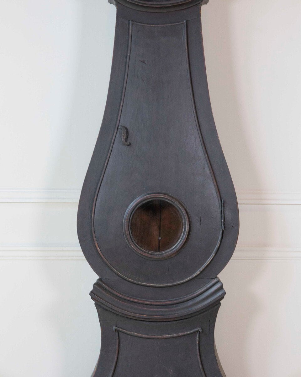 19th Century Swedish Mora Clock in Black Paint - JAA