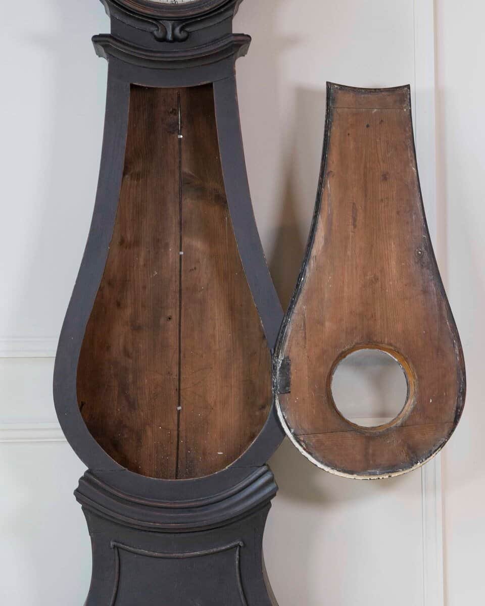 19th Century Swedish Mora Clock in Black Paint - JAA