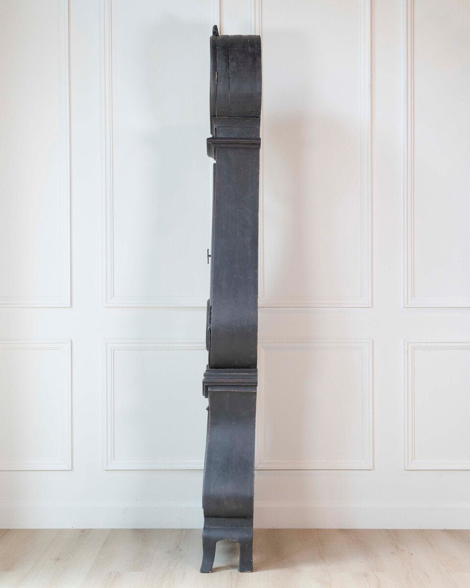 19th Century Swedish Mora Clock in Black Paint - JAA