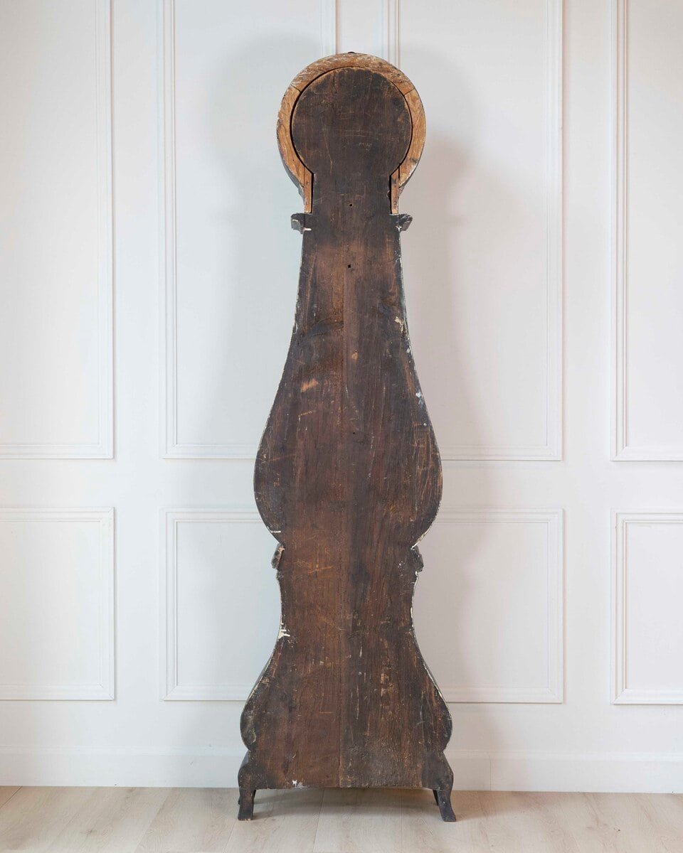 19th Century Swedish Mora Clock in Black Paint - JAA