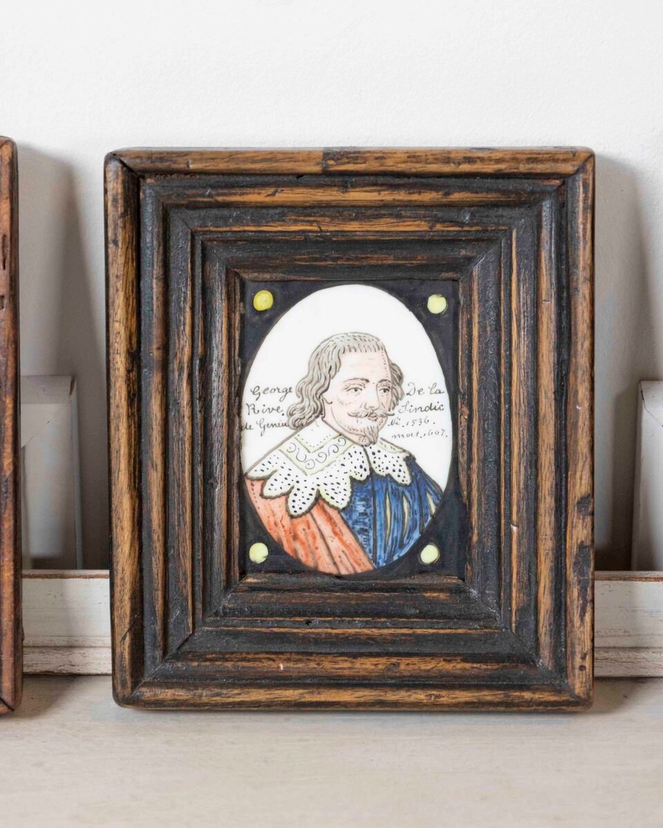 Swiss 19th Century Set of Three Haute Époque Miniatures on Porcelain - JAA