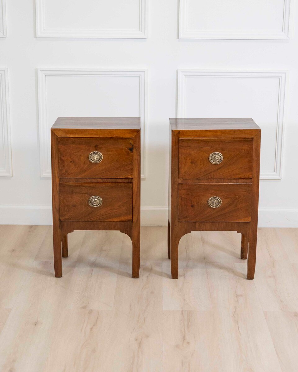 Italian 18th Century Directoire Period Bedside Tables, Pair - JAA