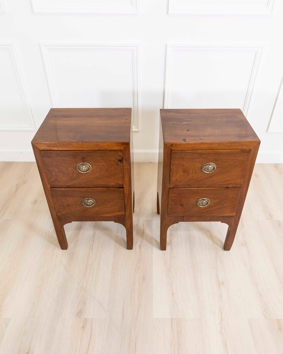 Italian 18th Century Directoire Period Bedside Tables, Pair - JAA