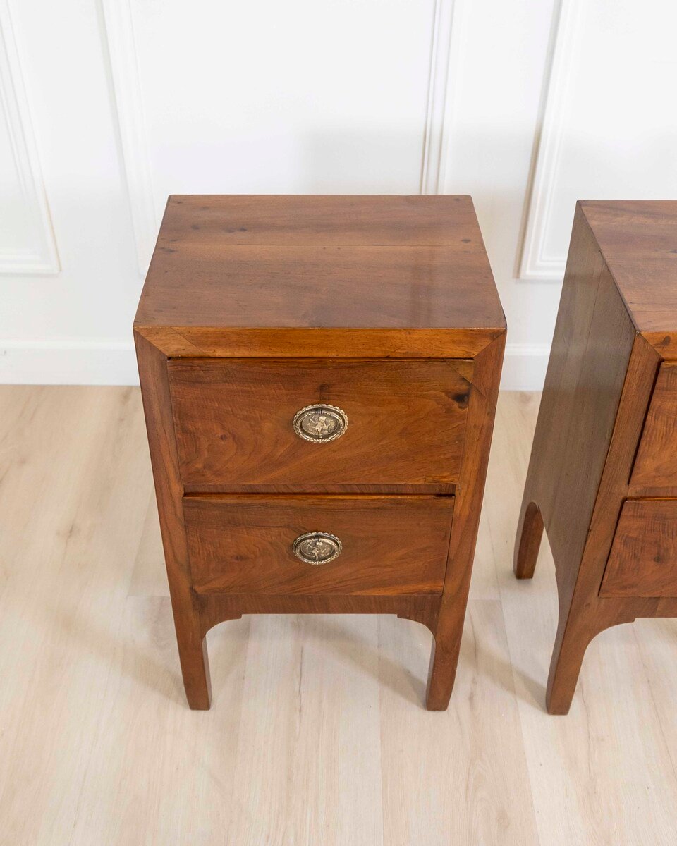 Italian 18th Century Directoire Period Bedside Tables, Pair - JAA