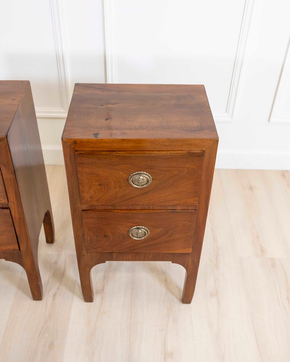 Italian 18th Century Directoire Period Bedside Tables, Pair - JAA