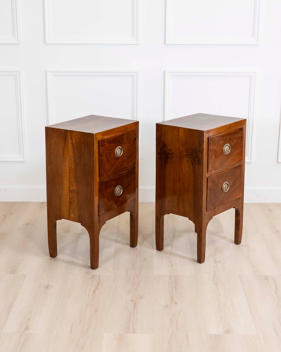 Italian 18th Century Directoire Period Bedside Tables, Pair - JAA