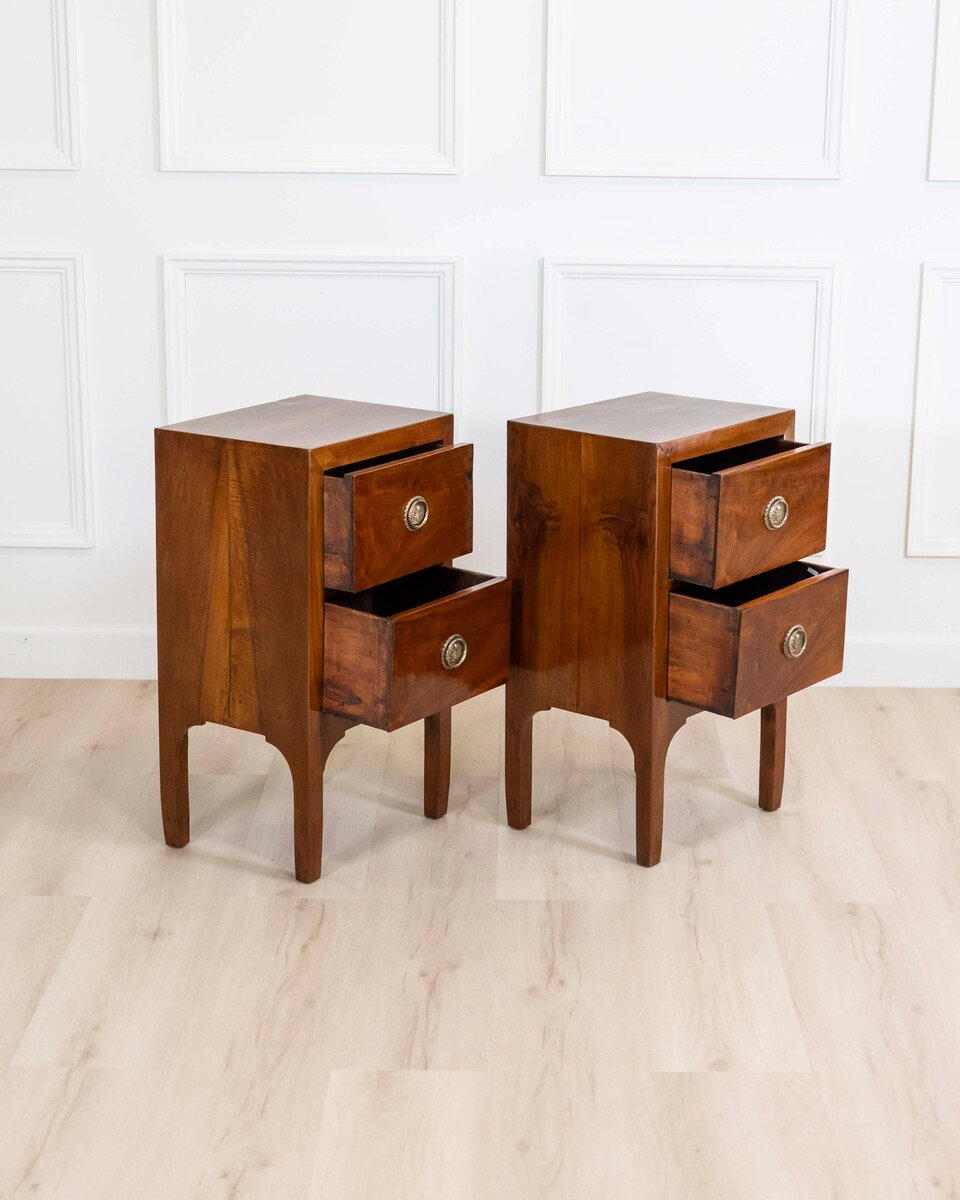 Italian 18th Century Directoire Period Bedside Tables, Pair - JAA