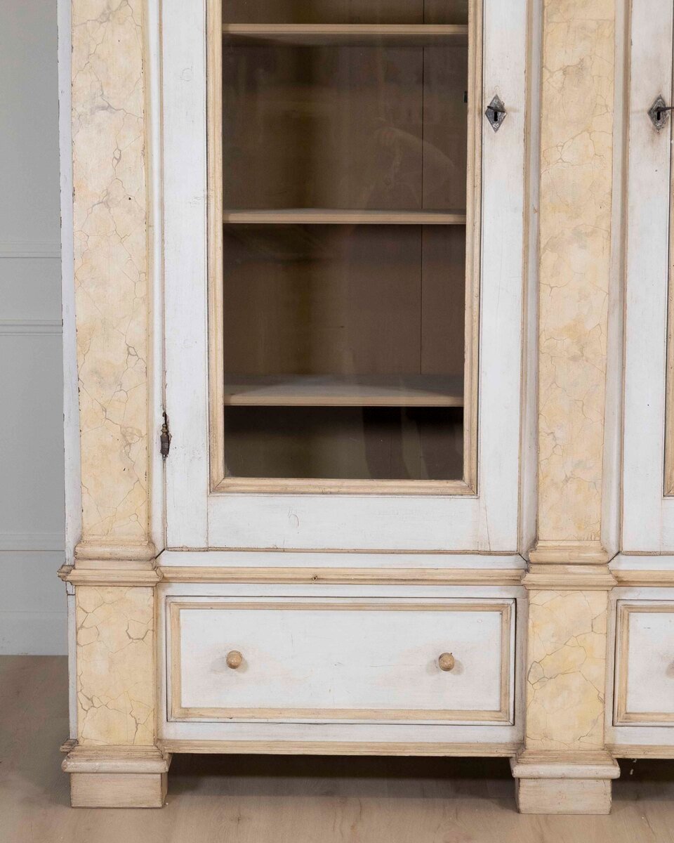 19th Century Empire-Style Lacquered Bookcase — Italian Grand Library - JAA