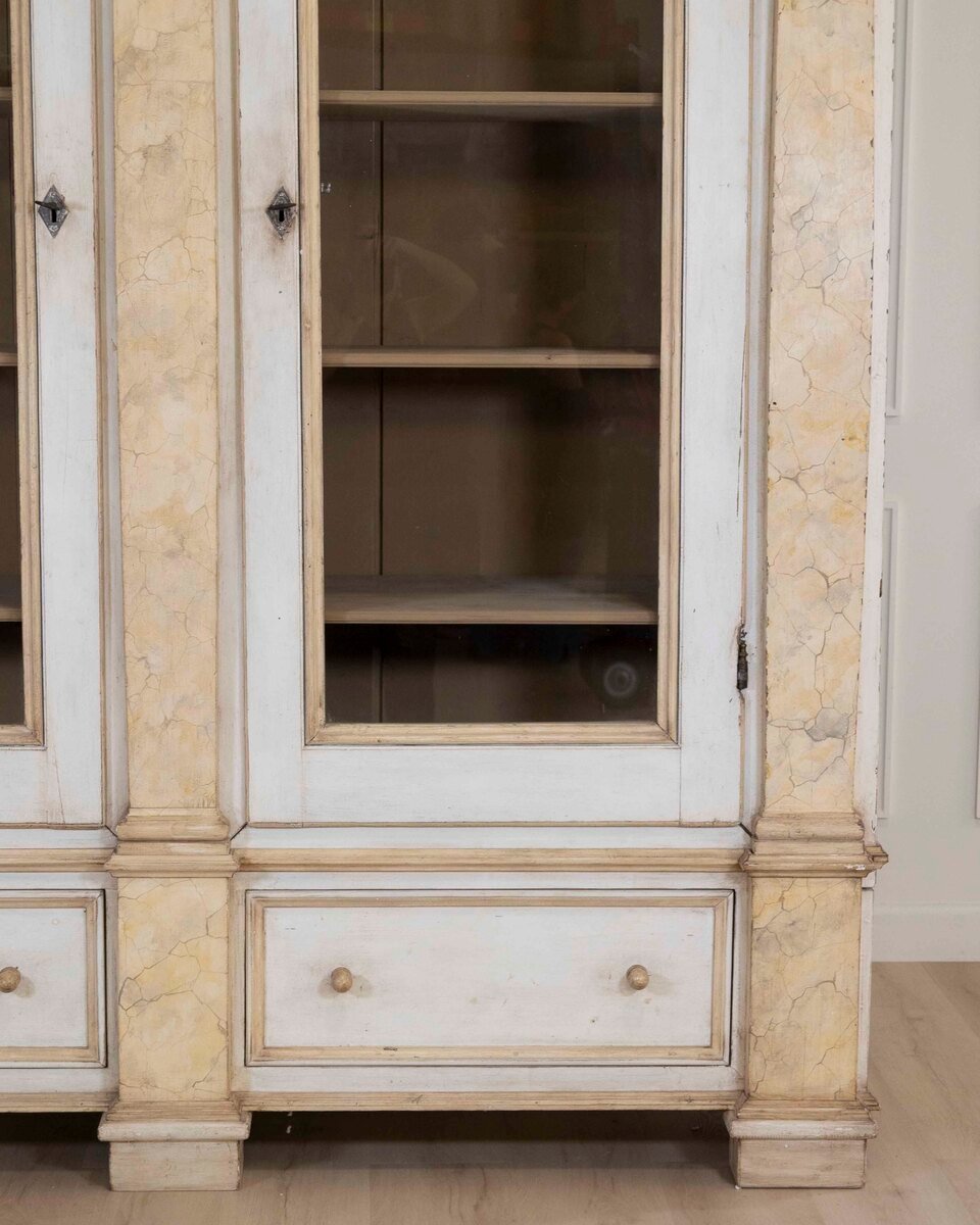 19th Century Empire-Style Lacquered Bookcase — Italian Grand Library - JAA