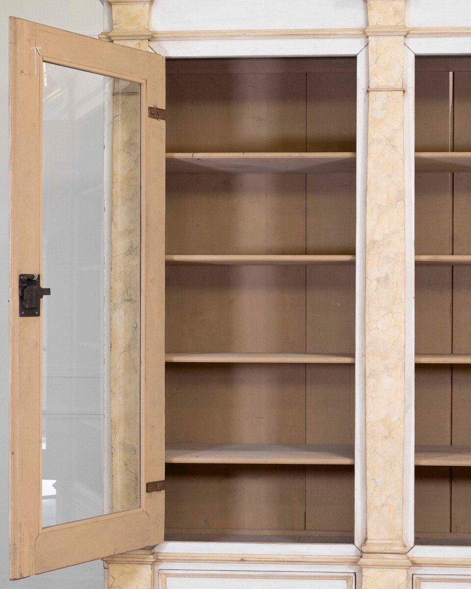 19th Century Empire-Style Lacquered Bookcase — Italian Grand Library - JAA