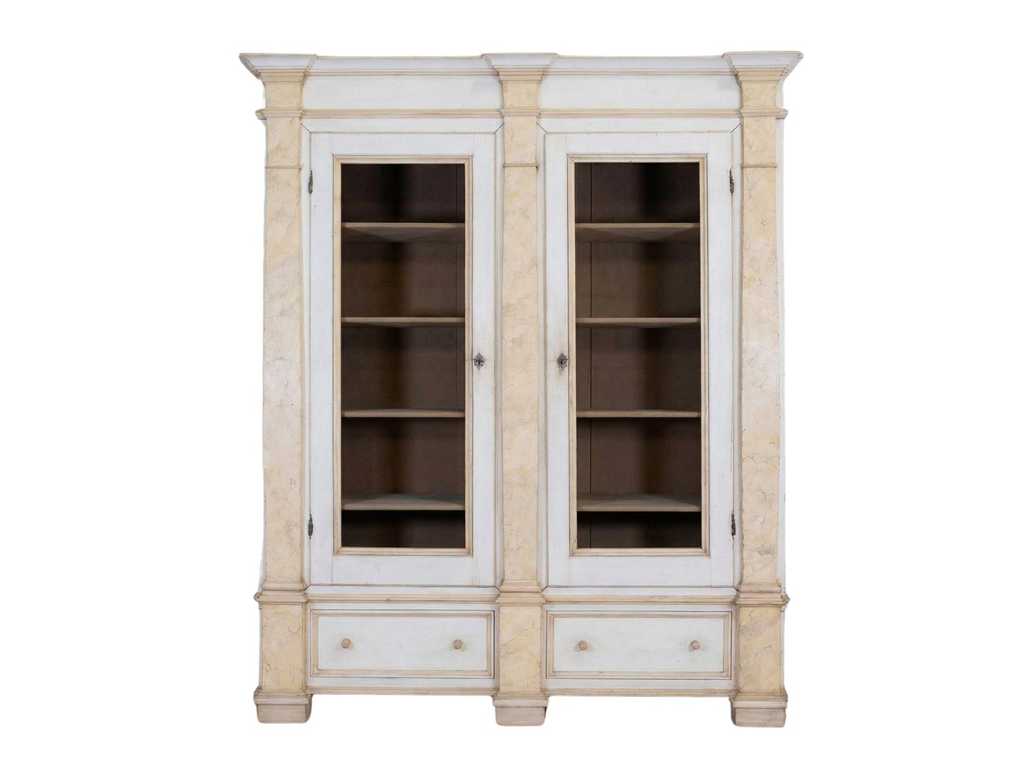 19th Century Empire-Style Lacquered Bookcase — Italian Grand Library