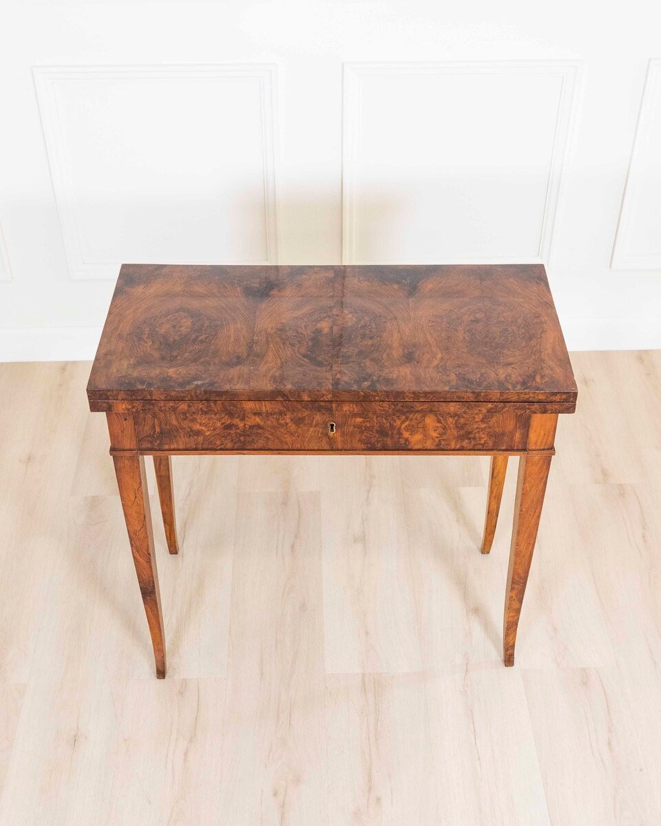 Directoire 1800 Walnut Burl Gaming Table - JAA