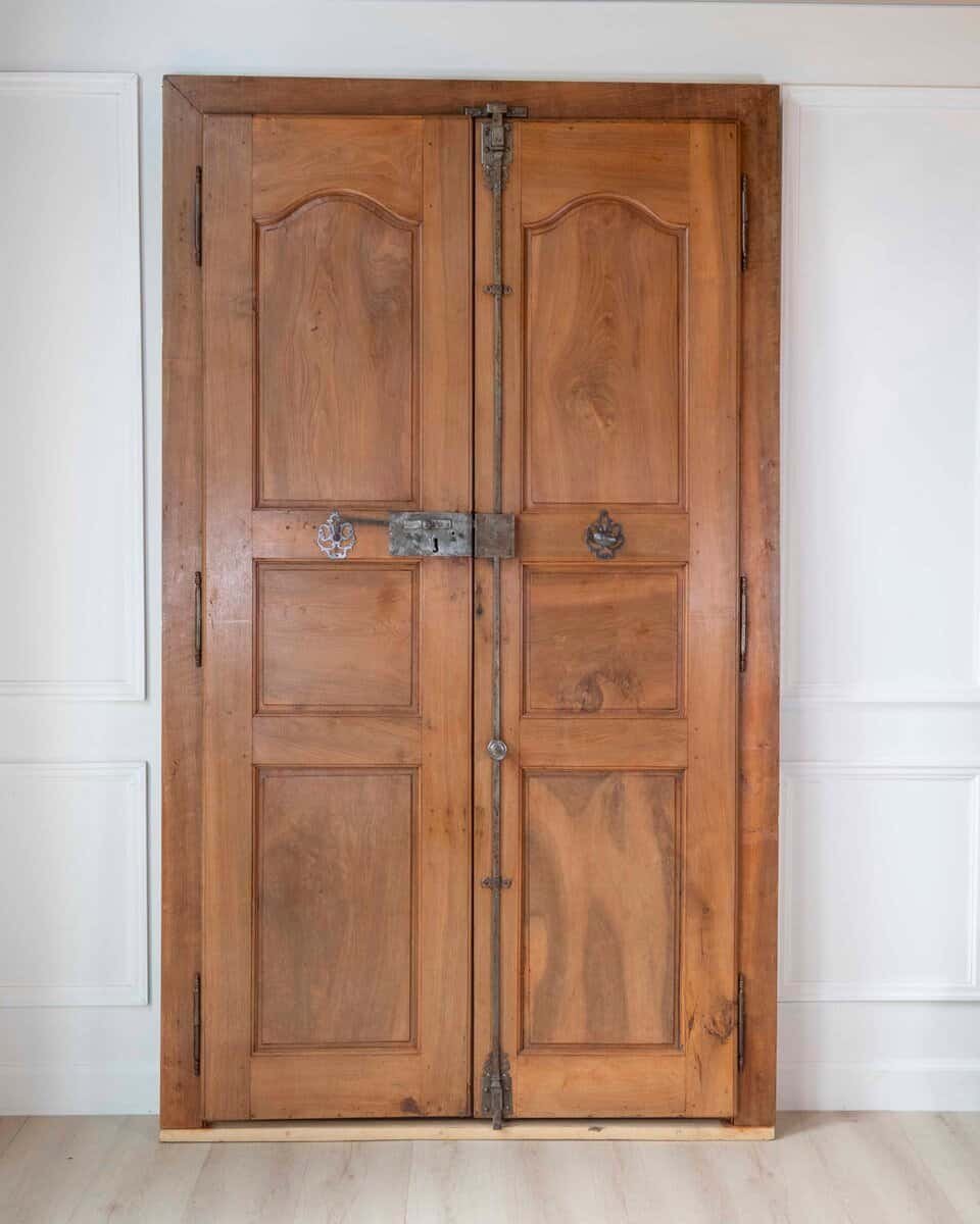 French 19th Century Double-sided Double-leaf Walnut Communication Door - JAA