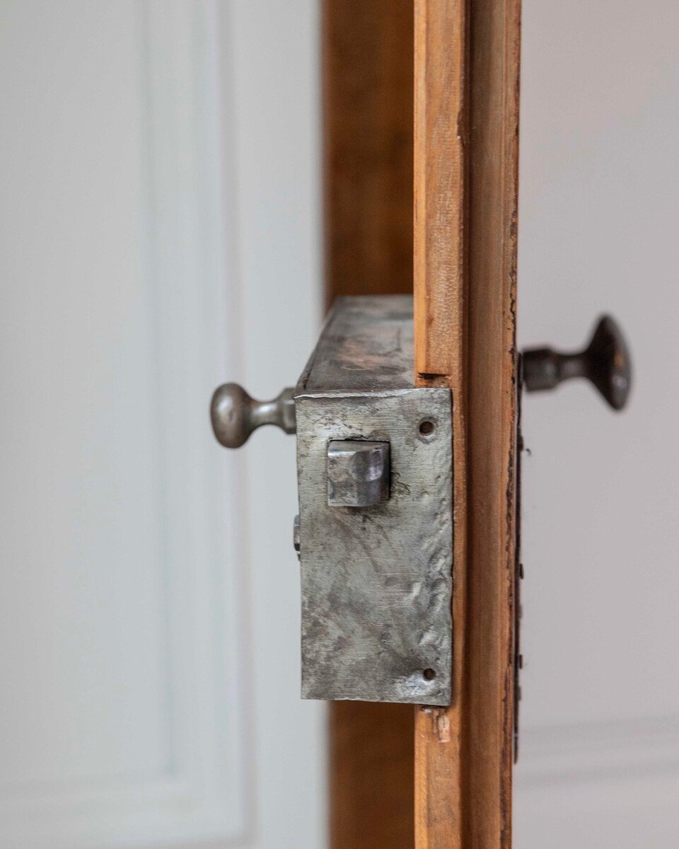 French 19th Century Double-sided Double-leaf Walnut Communication Door - JAA