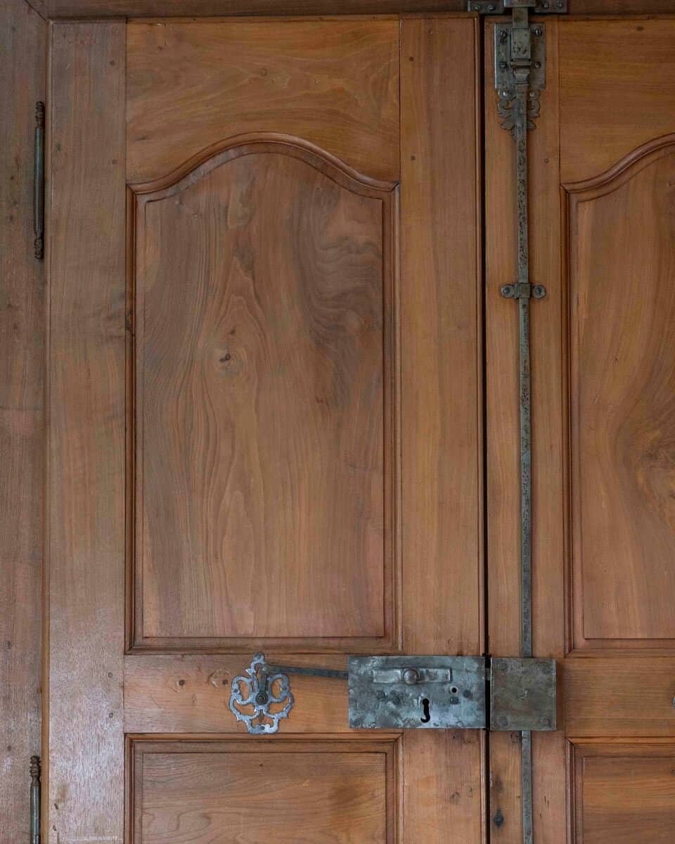 French 19th Century Double-sided Double-leaf Walnut Communication Door - JAA