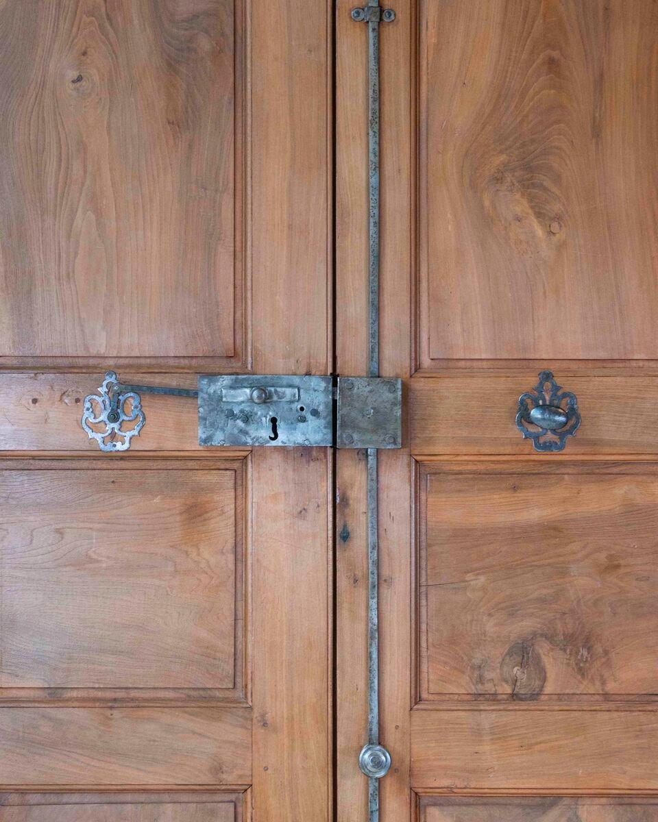 French 19th Century Double-sided Double-leaf Walnut Communication Door - JAA