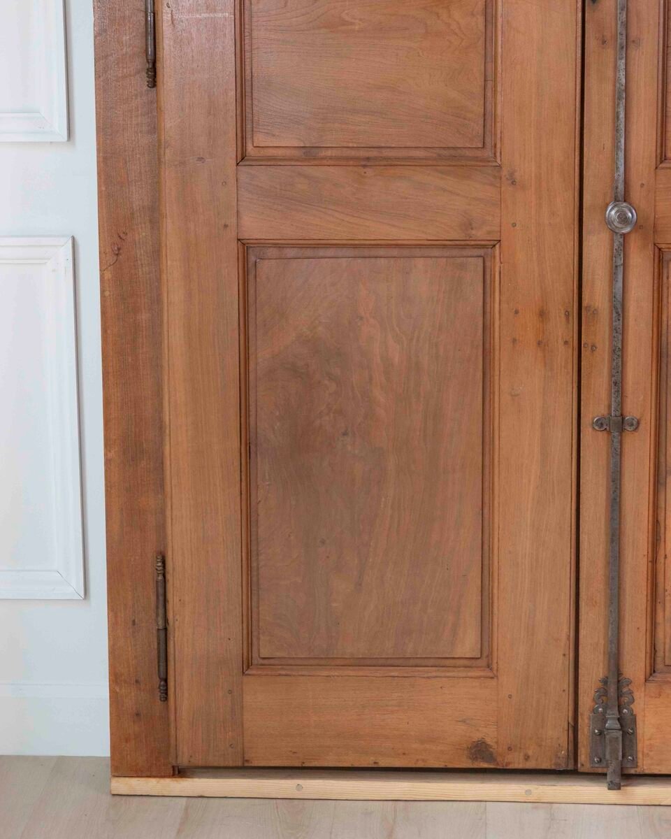 French 19th Century Double-sided Double-leaf Walnut Communication Door - JAA