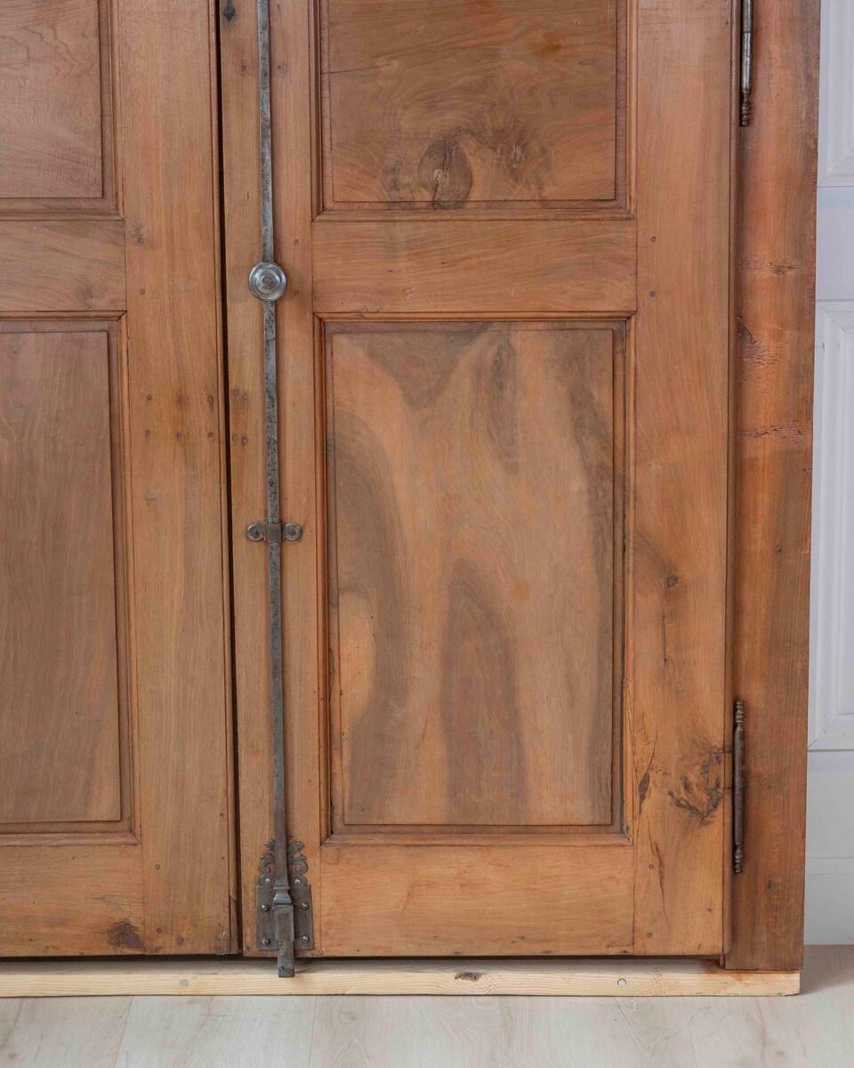 French 19th Century Double-sided Double-leaf Walnut Communication Door - JAA