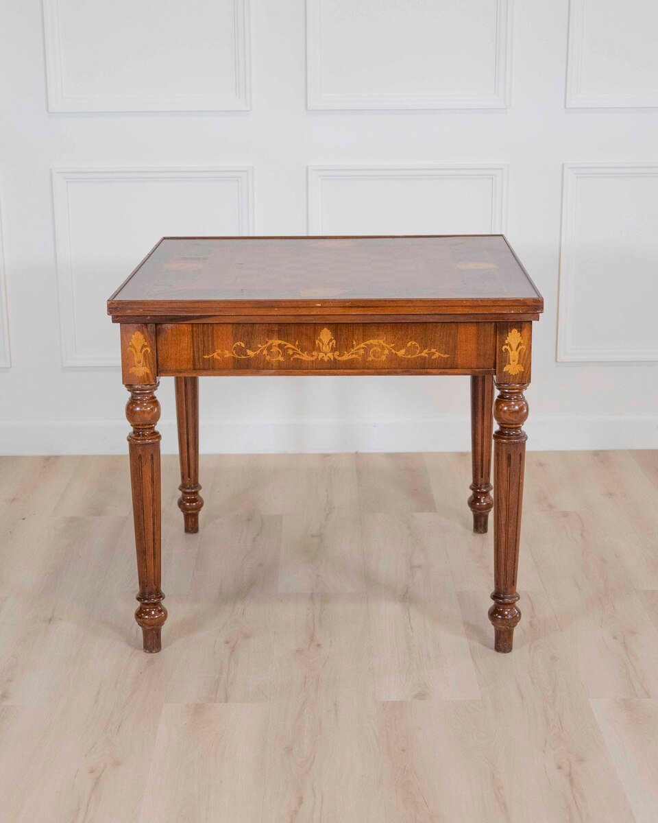 Italian 19th Century Inlaid Double-Top Game Table with Chessboard and Roulette - JAA
