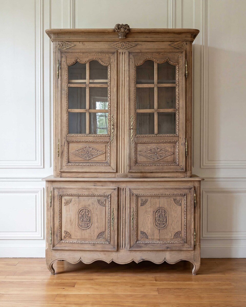 Early 19th Century Norman Carved Oak Two-Part Sideboard - JAA