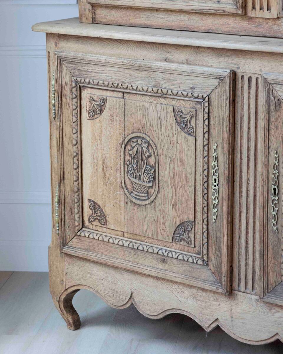 Early 19th Century Norman Carved Oak Two-Part Sideboard - JAA