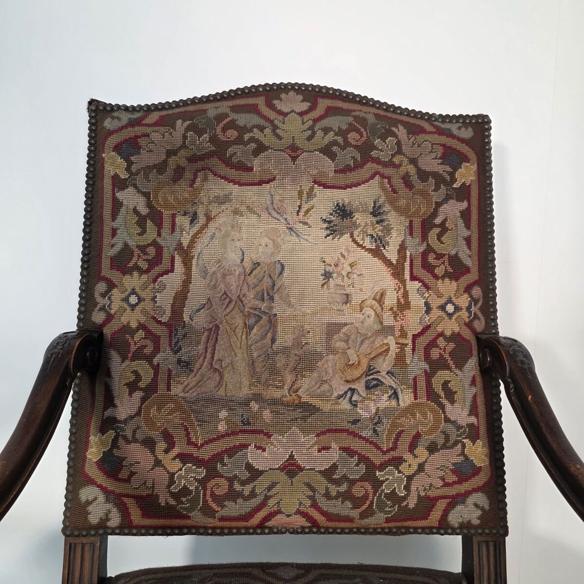 Pair of 19th walnut Regency style armchairs - JAA