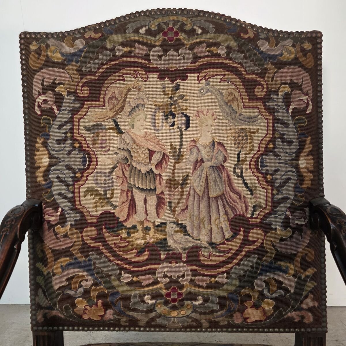 Pair of 19th walnut Regency style armchairs - JAA
