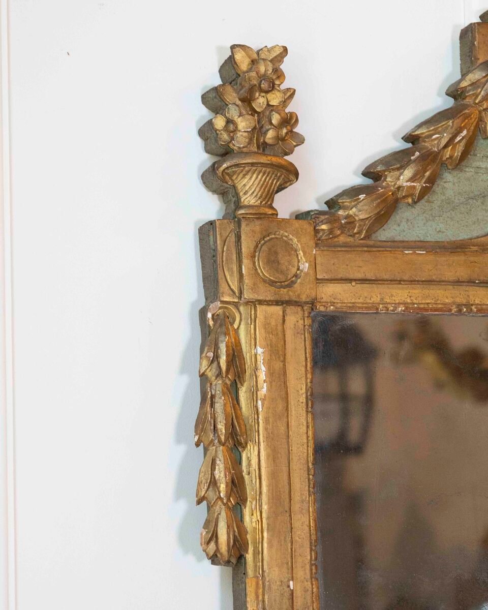 Italian 18th Century Neoclassical Painted and Gilded Console Table with Marble Top - JAA