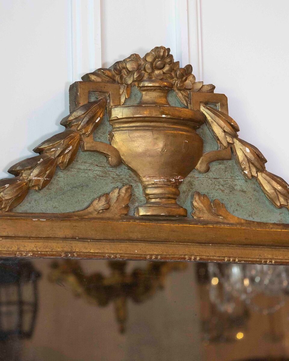 Italian 18th Century Neoclassical Painted and Gilded Console Table with Marble Top - JAA