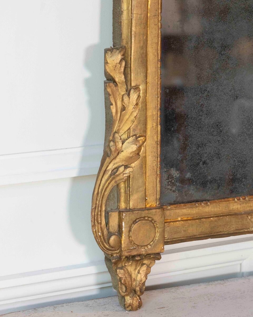 Italian 18th Century Neoclassical Painted and Gilded Console Table with Marble Top - JAA