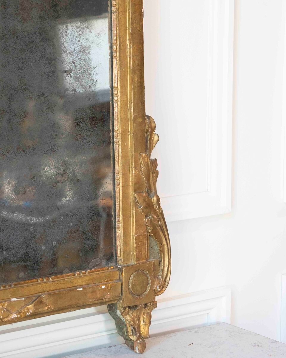Italian 18th Century Neoclassical Painted and Gilded Console Table with Marble Top - JAA