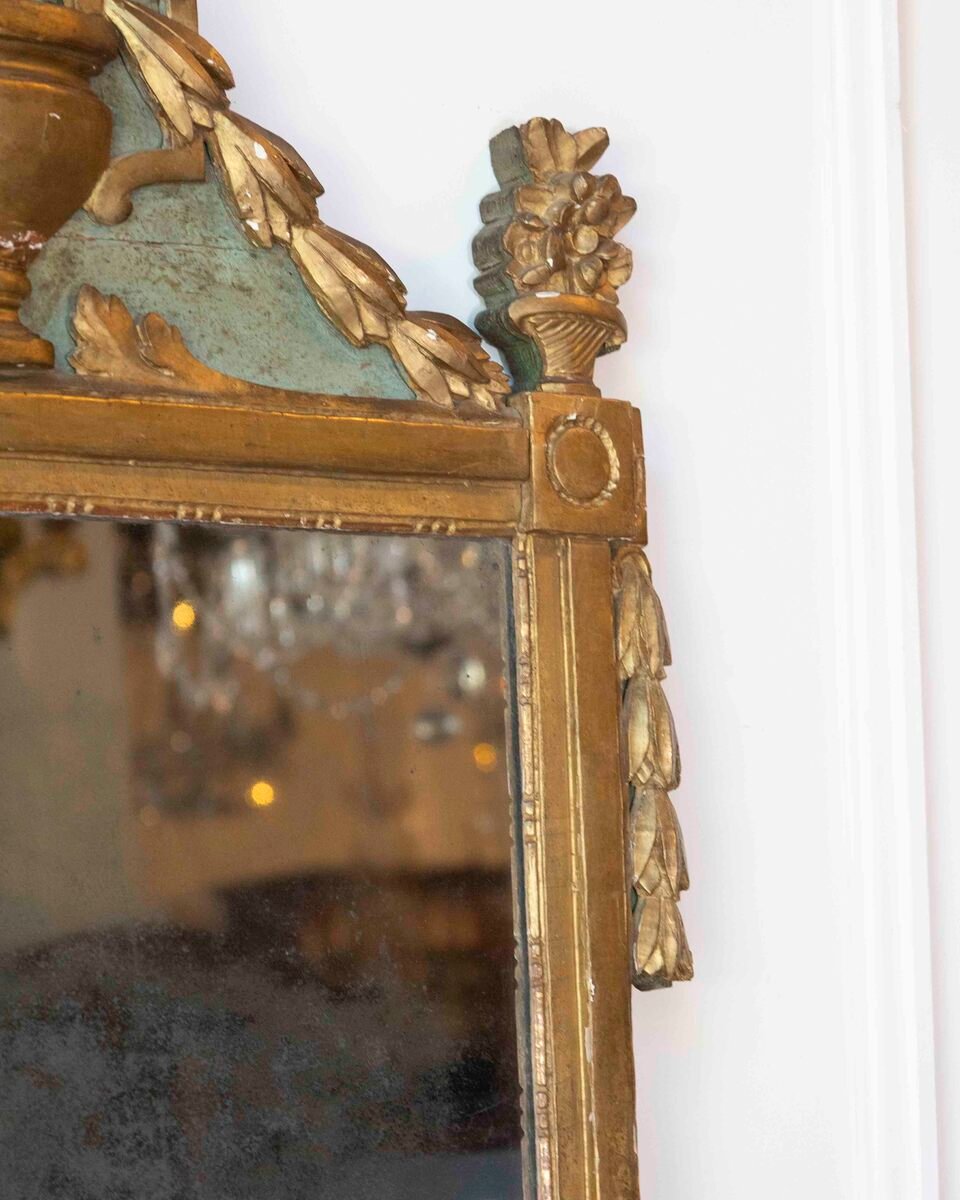 Italian 18th Century Neoclassical Painted and Gilded Console Table with Marble Top - JAA
